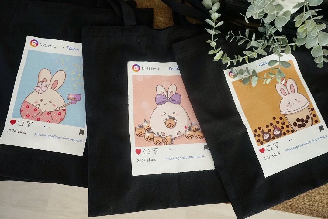 Tote Bag - Instagram Bubble Tea Bunny Family - NYU NYU