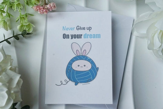 Greetings Card - Never Give Up - NYU NYU