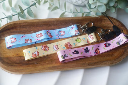 Short Wristlet Lanyard - Shiba Inu & Bunny