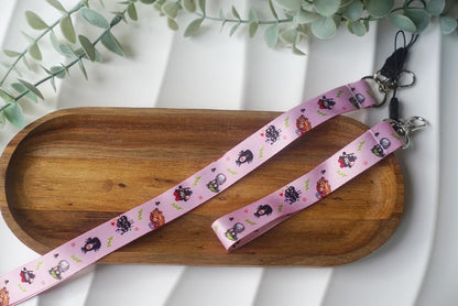 Long Wristlet Lanyard  - Shiba Inu & Bunny