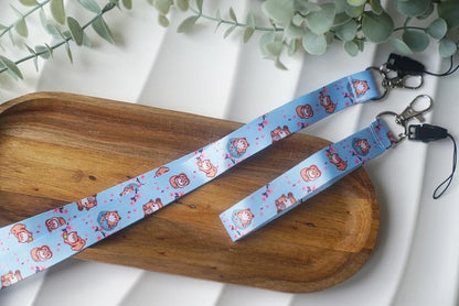 Long Wristlet Lanyard  - Shiba Inu & Bunny