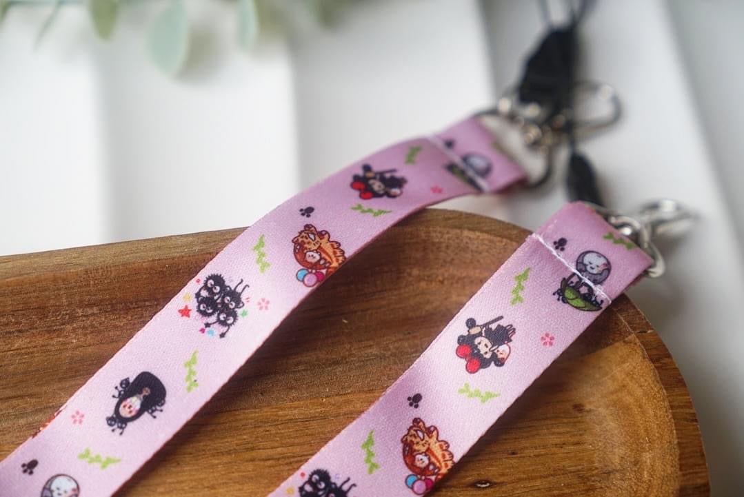 Short Wristlet Lanyard - Shiba Inu & Bunny