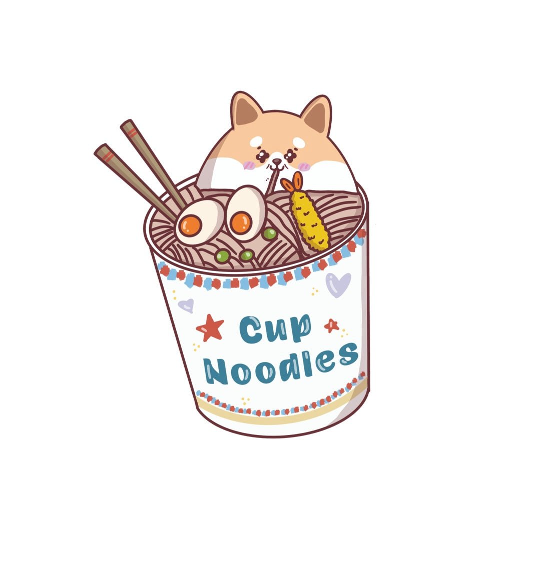 Vinyl Stickers - Cup Noddles Shiba - NYU NYU