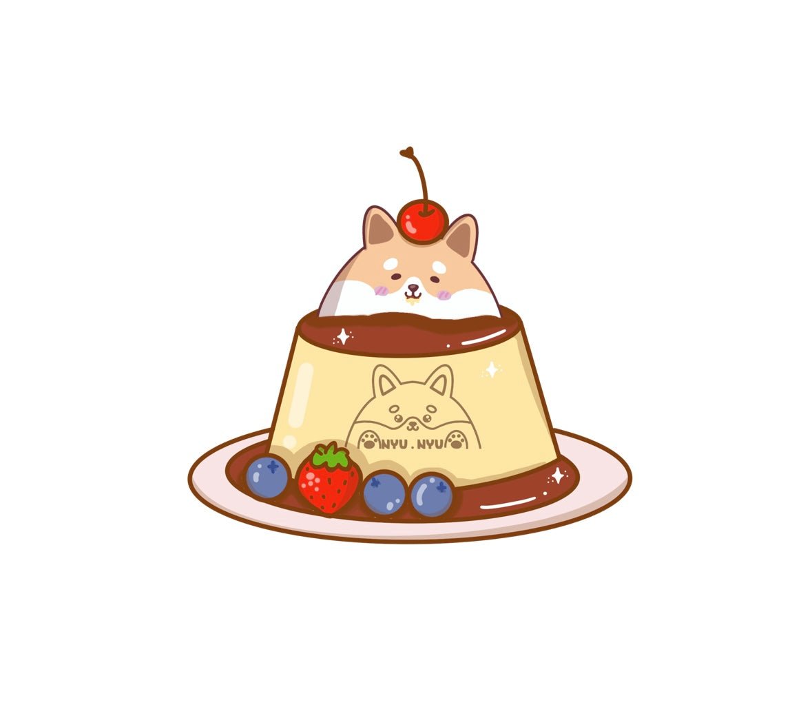 Vinyl Stickers - Shiba Inu Egg Pudding - NYU NYU