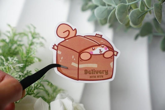 Vinyl Stickers - Shiba Inu Delivery box - NYU NYU