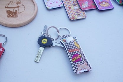 Lip Balm Keychain Holders - Strawberry Cake Bunny - NYU NYU