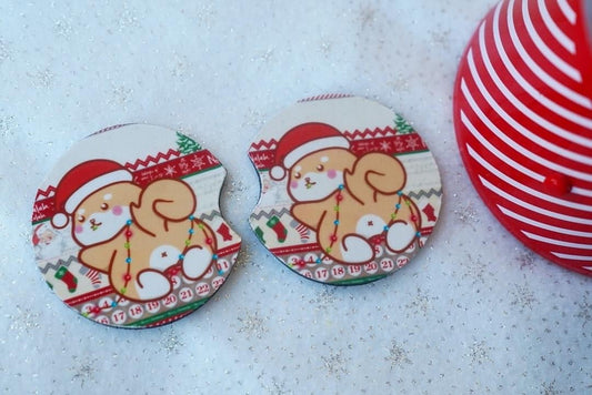 Car Cup Coasters - Christmas Shiba Inu - NYU NYU