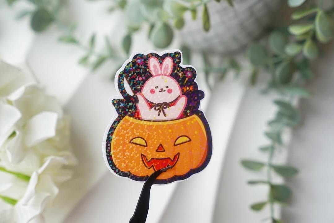 Vinyl Stickers - Halloween Bunny Pumpkin - NYU NYU