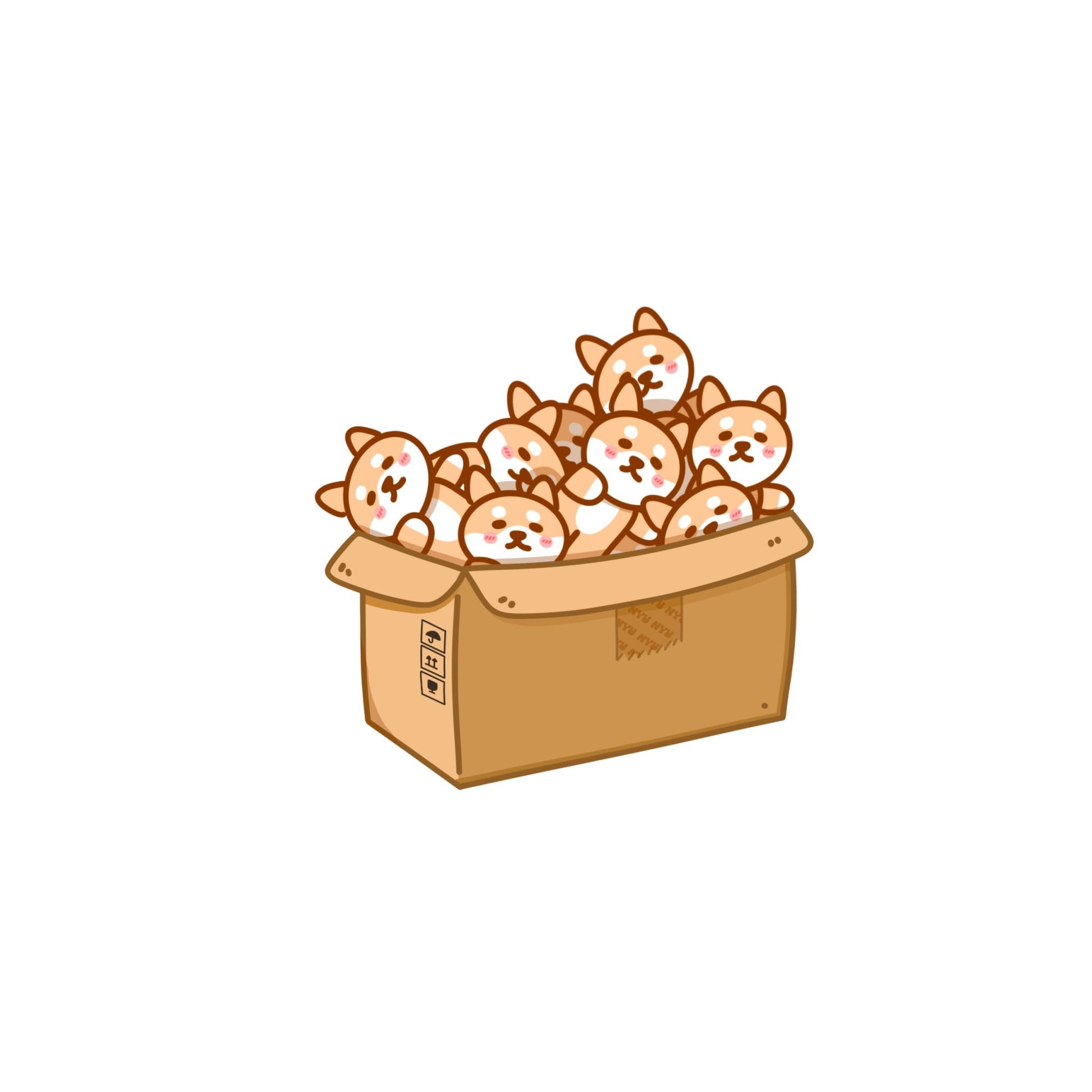 Vinyl Stickers - Shiba Inu in boxes - NYU NYU