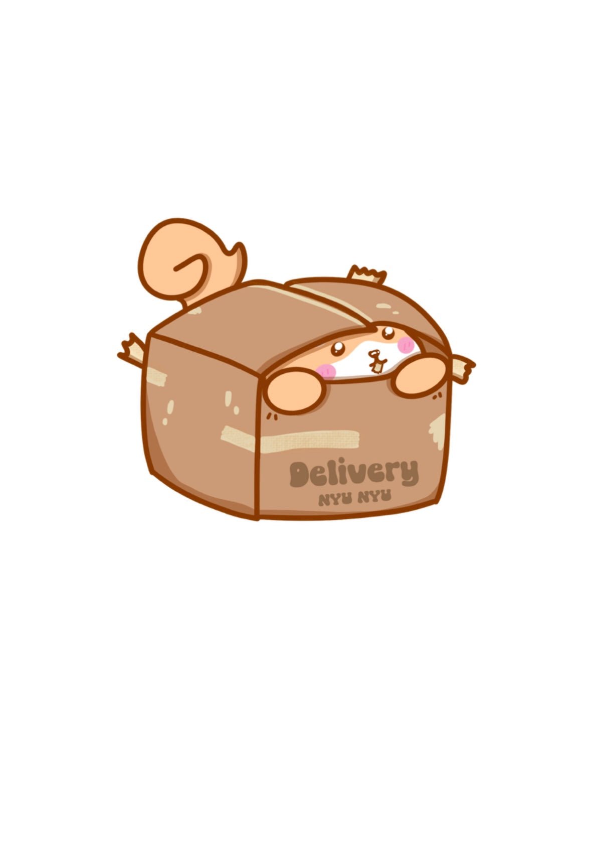 Vinyl Stickers - Shiba Inu Delivery box - NYU NYU