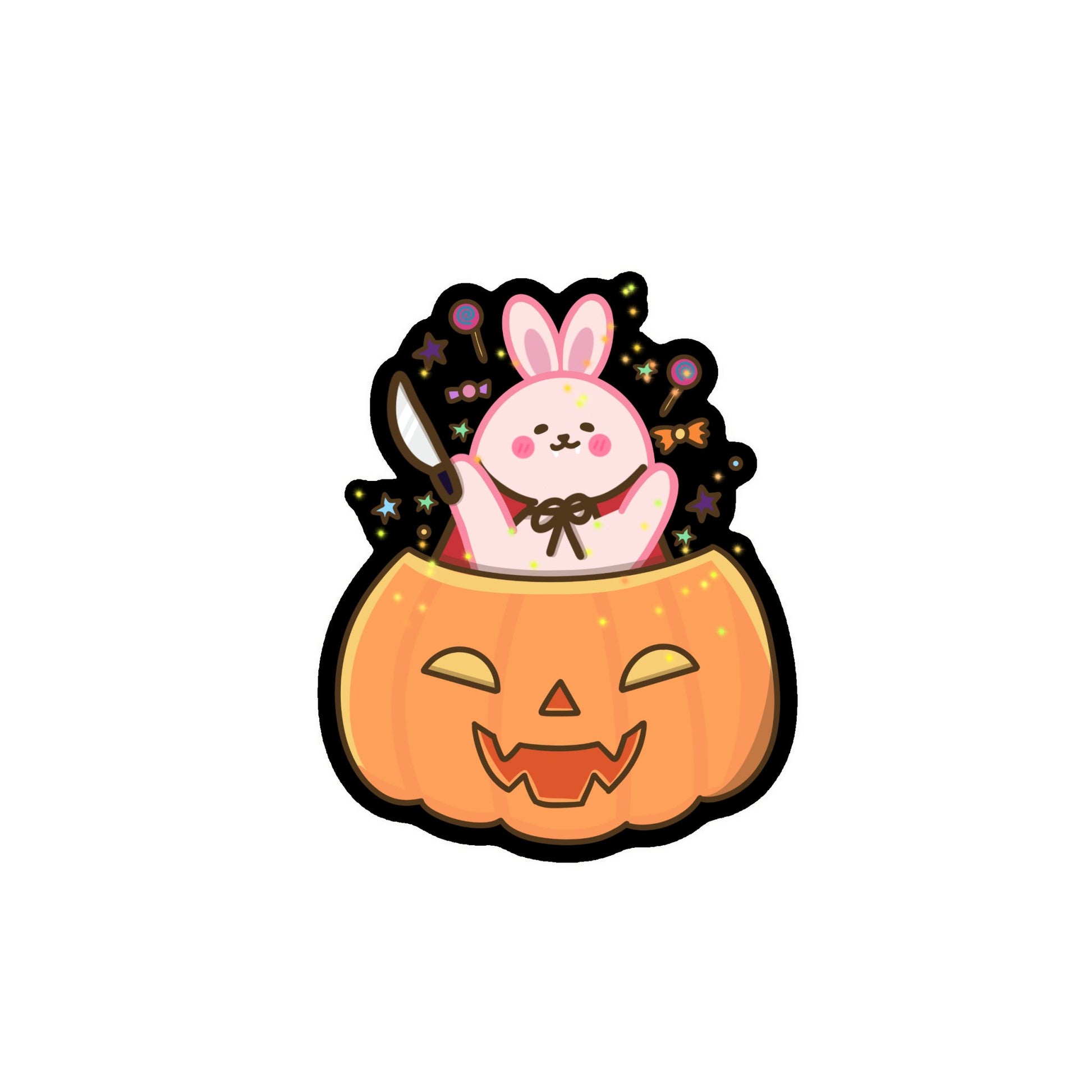 Vinyl Stickers - Halloween Bunny Pumpkin - NYU NYU