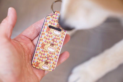 Lip Balm Keychain Holders - Shiba smiley faces - NYU NYU