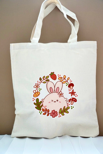 Tote Bag - Bunny plant wreath - NYU NYU