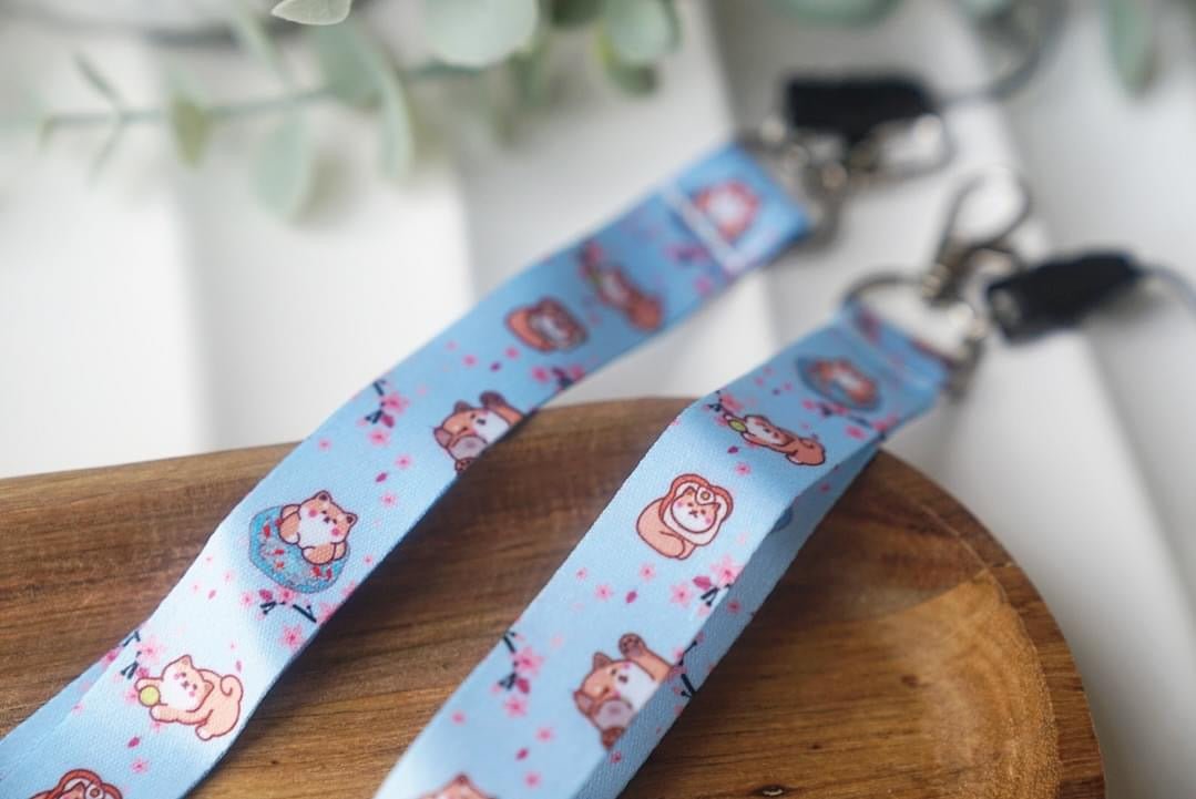 Short Wristlet Lanyard - Shiba Inu & Bunny - NYU NYU