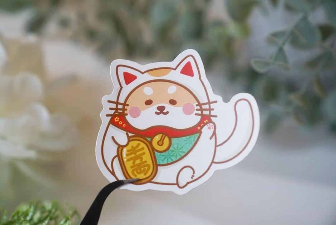 Vinyl Stickers - Maneki Neko Lucky Cat - NYU NYU