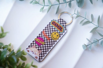 Lip Balm Keychain Holders - Shiba smiley faces - NYU NYU