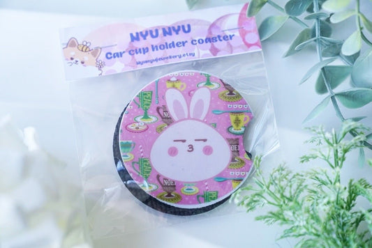 Car Cup Coasters - Cute Bunny - NYU NYU